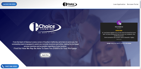 1st Choice Lending Downey Landing Page