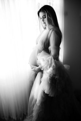 Maternity boudoir photography session in Boston MA