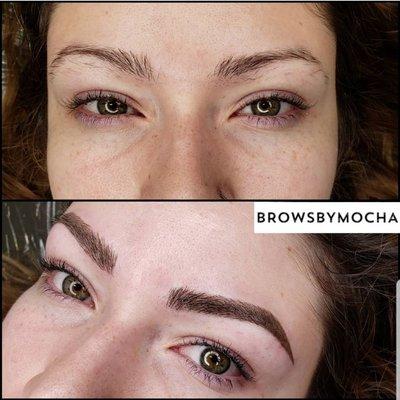 What a transformation ! Microshading was suggested to give a more natural look this is a hybrid of microblading and ombre.