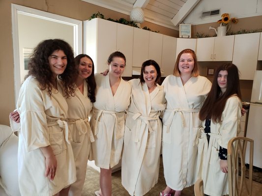 Bridesmaids and Mother of the Bride enjoying their time at Bliss Day Spa in Cresco