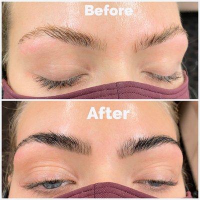 Eyebrows threading and tint for our beautiful client