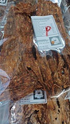 Mexican style beef jerky.