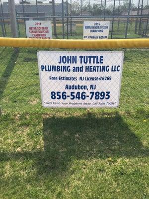 John Tuttle plumbing supports Mount Ephraim Little League