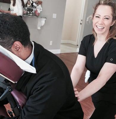 Available for chair massage at offices and corporate events!