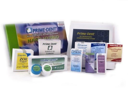 Dental cements, adhesives, composites, resin, preventives, etc.