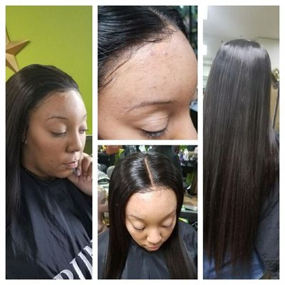 Frontal sew-in no glue!!!