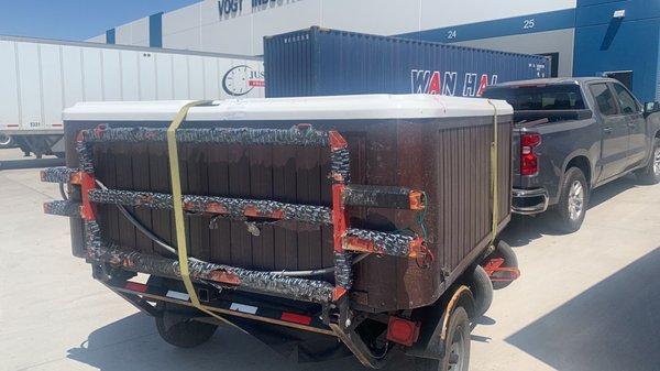 Hot tub on truck.