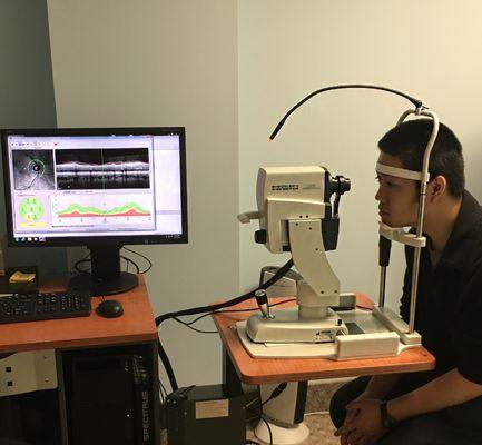 Our OCT machine.  Used for diagnoising and treating a wide varriety of eye conditions.