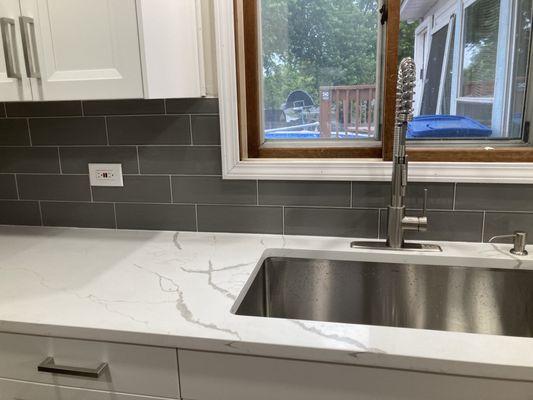 Backsplash countertop after remodel