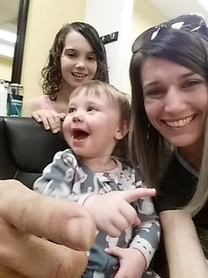 Baby loving 1st hair cut