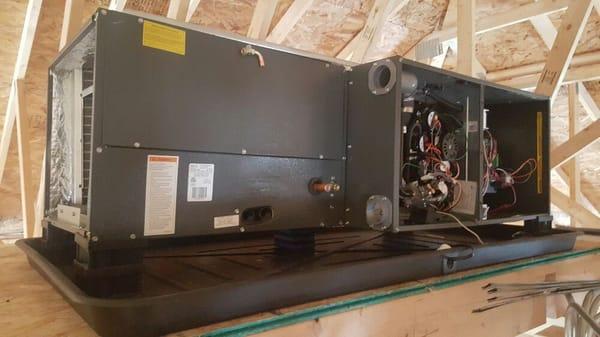 New attic ac furnace install