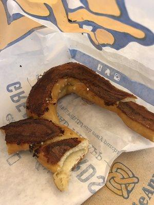 Burnt pretzel from auntie Anne's