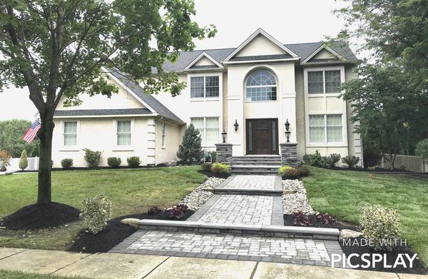 Custom walkway, steps, columns