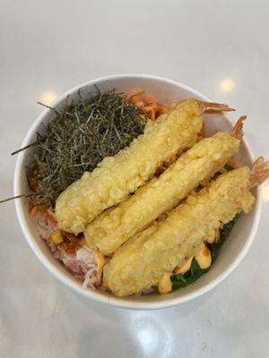 Shrimp tempura bowl