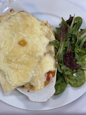 Vegetarian Lasagna and salad