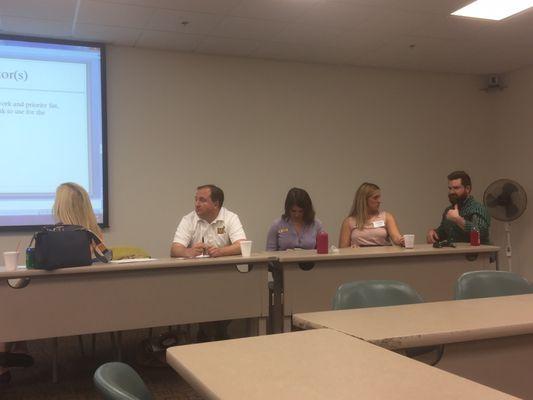 The panel of speakers: Josie, Nick, Kelly, Super Cool Liz & Matt the Magnificent (Katie was up speaking)