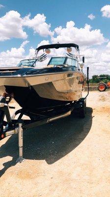 Yes we do boats! Water spot removal off of this beauty, sealed and protected! Ready for more fun out on the water.