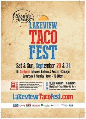 Don't miss TACO FEST this weekend!  @ThisIsLakeview  @AldTomTunney