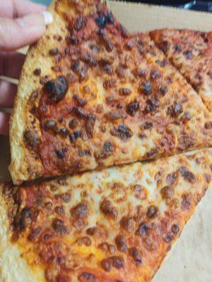 Cheese pizza..burnt pizza