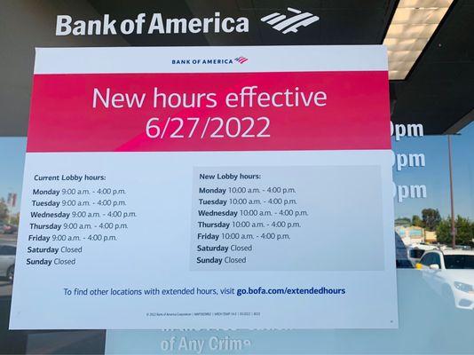 New banking hours