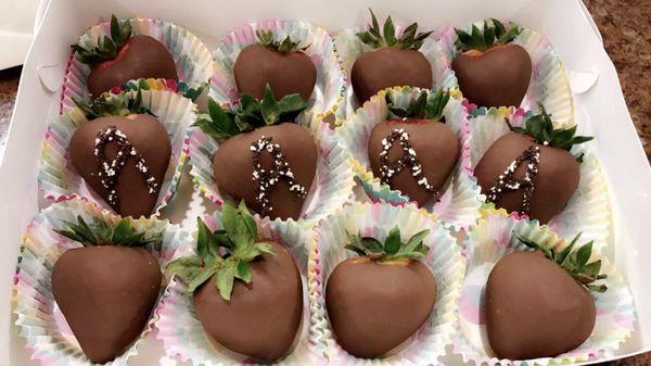 Milk chocolate covered strawberries