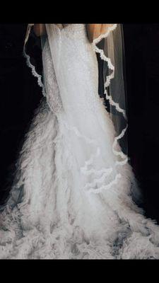 My beautiful wedding dress and veil from Fabulous Frocks!