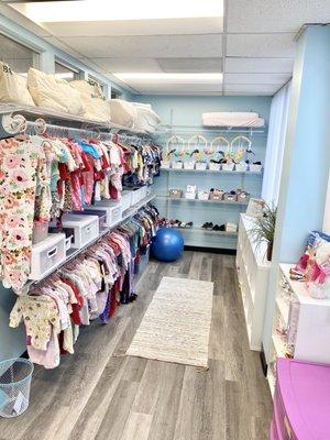 Baby store where parents can shop after attending a parenting class