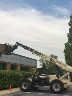 Crane rental at work