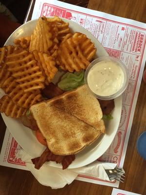 BLT and seasoned waffle fries!