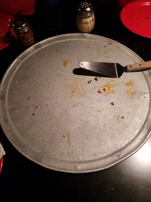 The pizza looked so AMAZING when it got to the table we forgot to take a before picture! Absolutely delicious! Great service, great food!