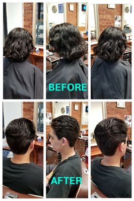 Before and After at Cutting Edge Barber Shop