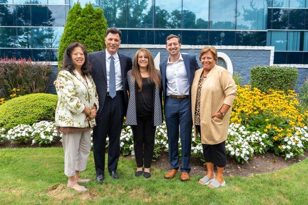 Some of the team in front of the building!