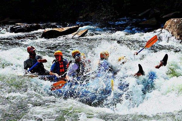 Riding the bull through rapids!