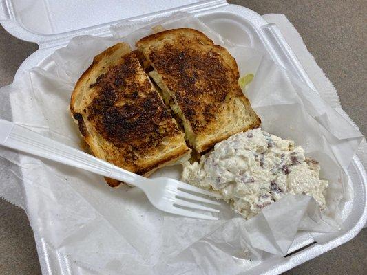 Buffalo Chicken melt and potato salad