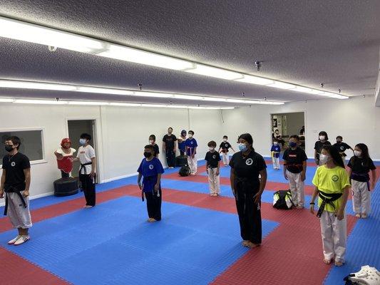 Nice taekwondo school and best masters! Students are learning Tae, Kwon, and Do!