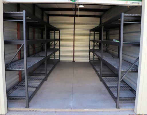 Premium units available with Industrial strength racks down each wall.