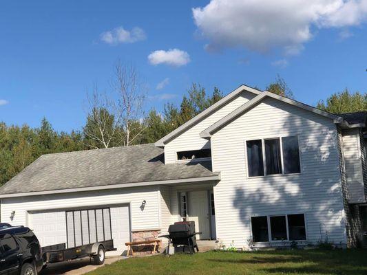 Before roof siding and gutters