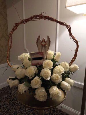 This arrangement was purchased directly from the funeral home.