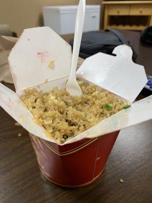 Chicken fried rice with extra onions