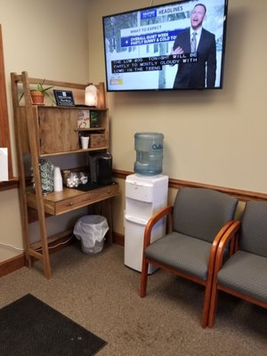 Interior waiting room with coffee