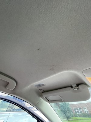 Stains on the ceiling of car