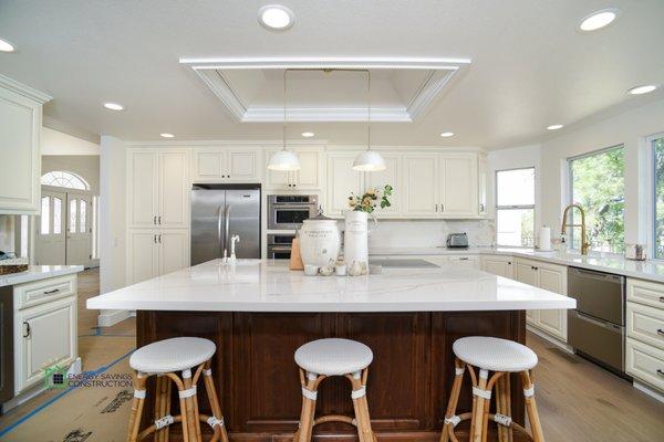 Beautiful kitchen remodel in Folsom, Ca. So freshly completed, we still have the ram board down!