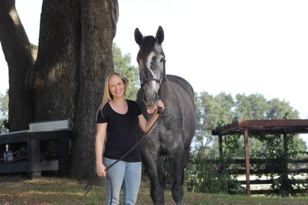 Our Director of Medical Services, Erin, and resident thoroughbred, Clifford, goofing around at PEVS. What a silly boy!