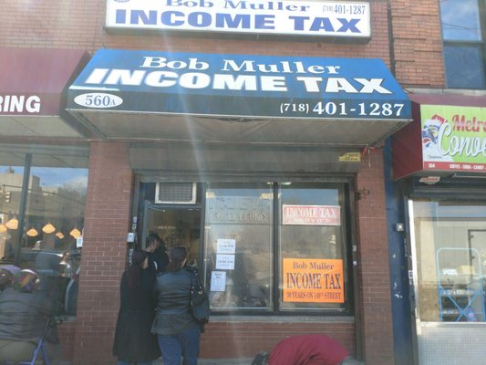 Front side view of income tax location.