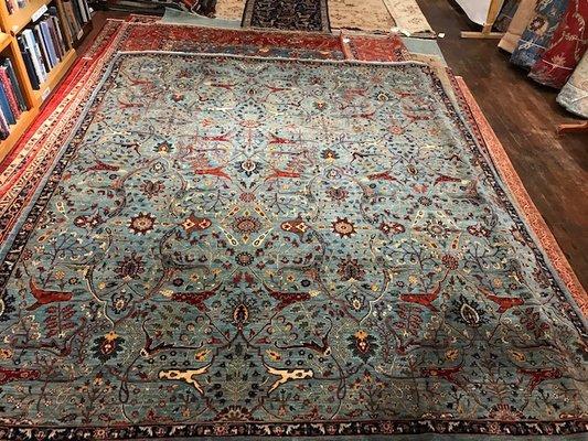 8'2 x 9'8 Antique Kurdish Tribal Design All Natural Dye Afghan