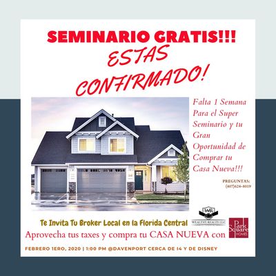 SEMINARIO PRIMEROS COMPRADORES DE CASAS CON PARK SQUARE HOMES EN DAVENPORT DE LA MANO DE WEALTHY REALTY LLC.