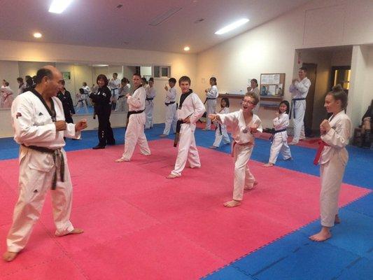 Class time at Tri-Cities Taekwondo.