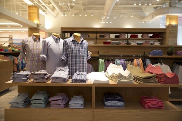 Men's apparel features Peter Millar, Bonobos, Vineyard Vines and Southern Tide.