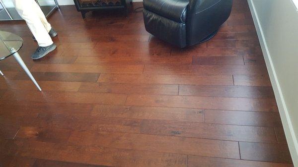 This is beautiful engineered hardwood just recently installed.