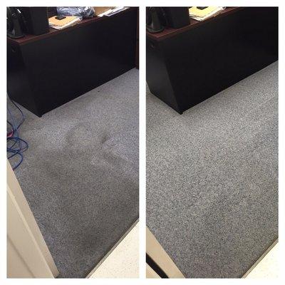 Commercial carpet before & after